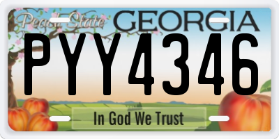 GA license plate PYY4346