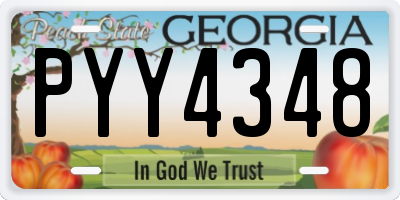GA license plate PYY4348