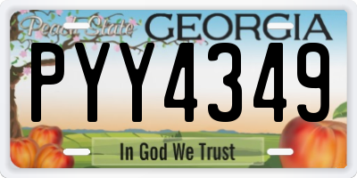 GA license plate PYY4349