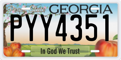 GA license plate PYY4351