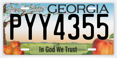 GA license plate PYY4355