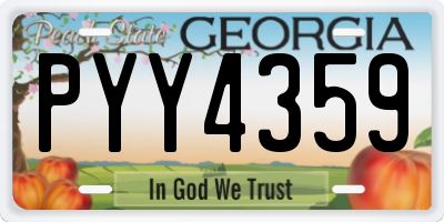 GA license plate PYY4359