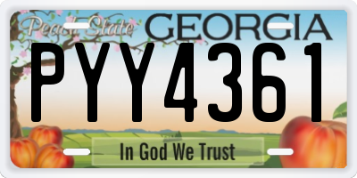 GA license plate PYY4361