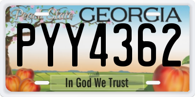 GA license plate PYY4362
