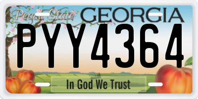 GA license plate PYY4364