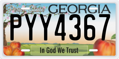 GA license plate PYY4367