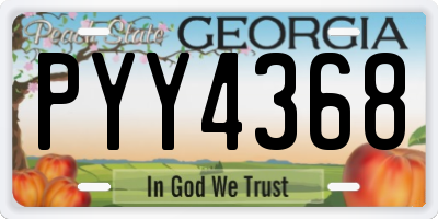 GA license plate PYY4368