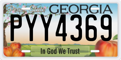 GA license plate PYY4369