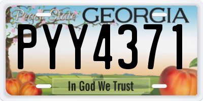 GA license plate PYY4371