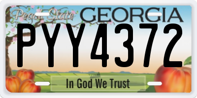 GA license plate PYY4372
