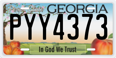 GA license plate PYY4373