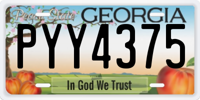 GA license plate PYY4375