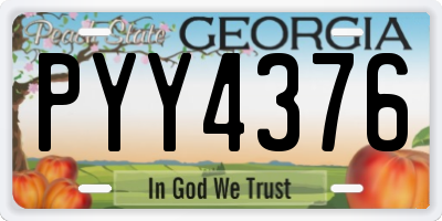 GA license plate PYY4376