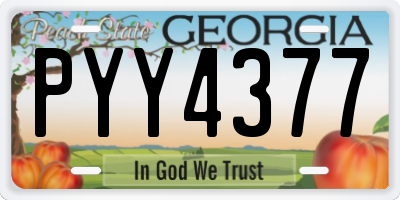 GA license plate PYY4377