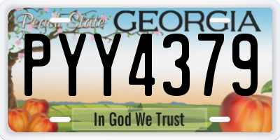 GA license plate PYY4379