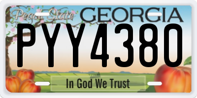 GA license plate PYY4380