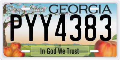 GA license plate PYY4383