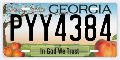 GA license plate PYY4384