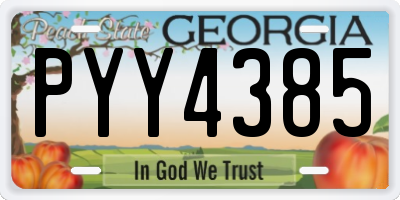 GA license plate PYY4385