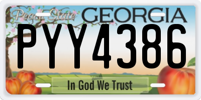 GA license plate PYY4386