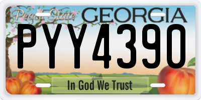 GA license plate PYY4390