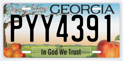 GA license plate PYY4391