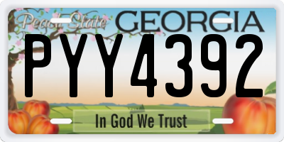 GA license plate PYY4392
