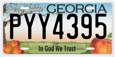 GA license plate PYY4395