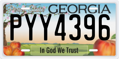 GA license plate PYY4396