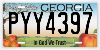 GA license plate PYY4397