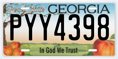GA license plate PYY4398