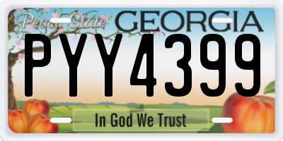 GA license plate PYY4399