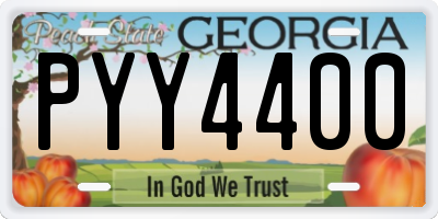 GA license plate PYY4400