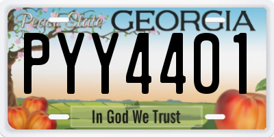 GA license plate PYY4401