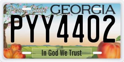 GA license plate PYY4402