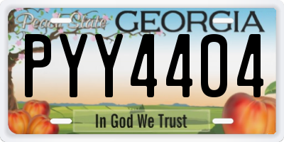 GA license plate PYY4404
