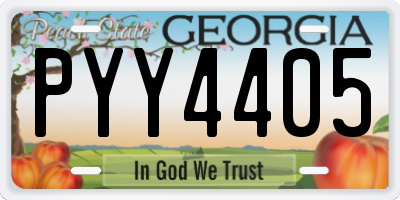 GA license plate PYY4405