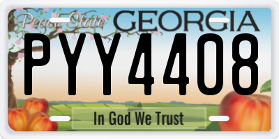 GA license plate PYY4408