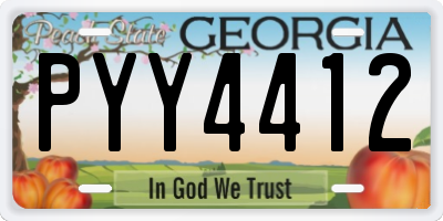 GA license plate PYY4412