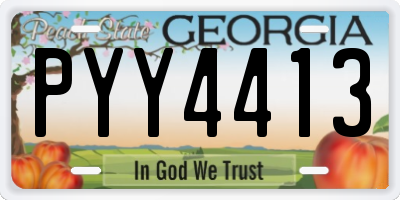 GA license plate PYY4413
