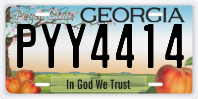 GA license plate PYY4414