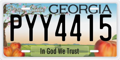 GA license plate PYY4415