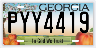 GA license plate PYY4419