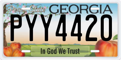 GA license plate PYY4420