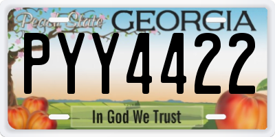 GA license plate PYY4422