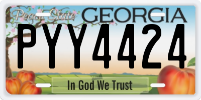 GA license plate PYY4424