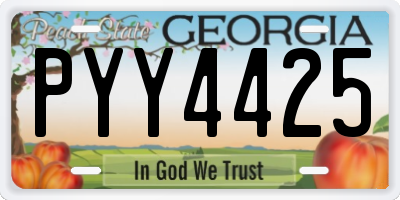 GA license plate PYY4425
