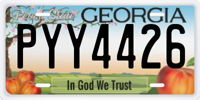 GA license plate PYY4426