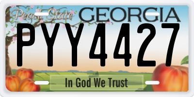 GA license plate PYY4427