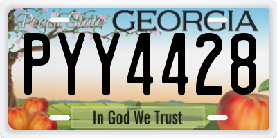 GA license plate PYY4428